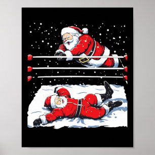 Poster Amante da Luta de Papai Noel Lutador Natal Xmas Pa