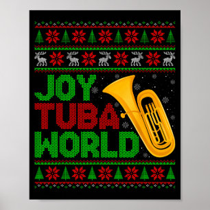 Poster Amante da Música Mundial Joy Tuba Xmas Tuba Natal 