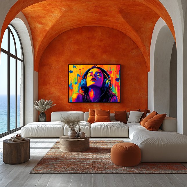 Poster Amante da Música Pop Art – Arte de Groove de Fone  (Criador carregado)