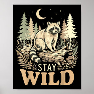 Poster Amante da natureza de guaxinim fique selvagem vida