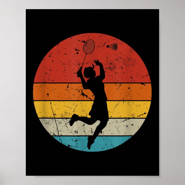 Poster Amante de Badminton Retro (Frente)