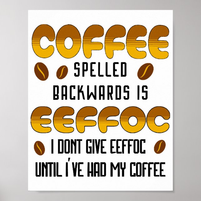 Poster Amante de café escrito ao contrário (Frente)
