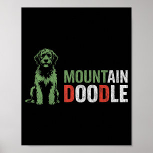 Poster Amante de Cão Montanha Doodle Vintage Retro Caminh