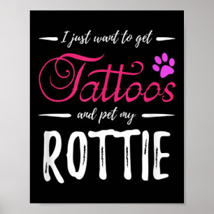 Poster Amante de Cão Rottie Tatuagem Engraçado Rottweiler