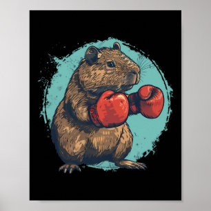 Poster Amante de Capivara de Boxe Luvas de Boxe Kickboxin