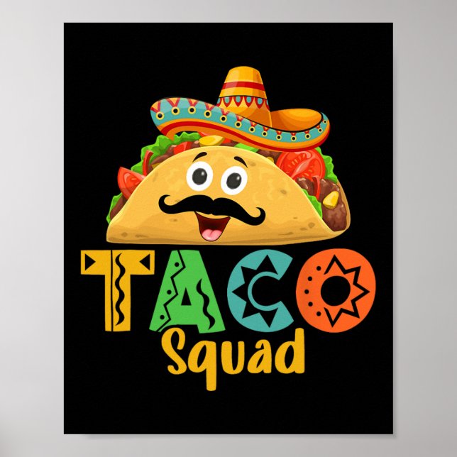Poster Amante de Comida Mexicana Cinco De Mayo Taco Squad (Frente)