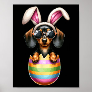 Poster Amante de Dachshund Ovo de Páscoa Coelho da Páscoa