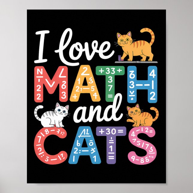 Poster Amante de Gato de Matemática Professor de Matemáti (Frente)