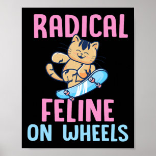Poster Amante de Gato Skater Skateboarding Skateboarder S