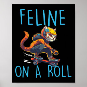 Poster Amante de Gato Skater Skateboarding Skateboarder S
