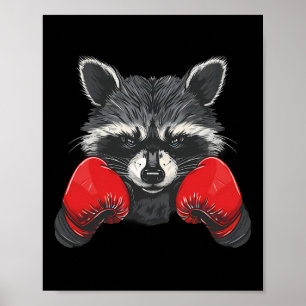 Poster Amante de Guaxinim de Boxe Luvas de Boxe Kickboxin