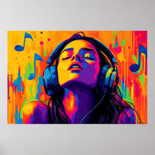 Poster Amante de Música Pop Art – Arte de Groove de Fone
