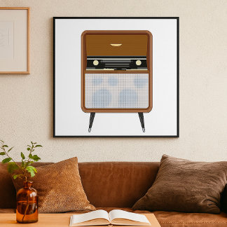 Poster Amante de Música Retro de Meados do Século