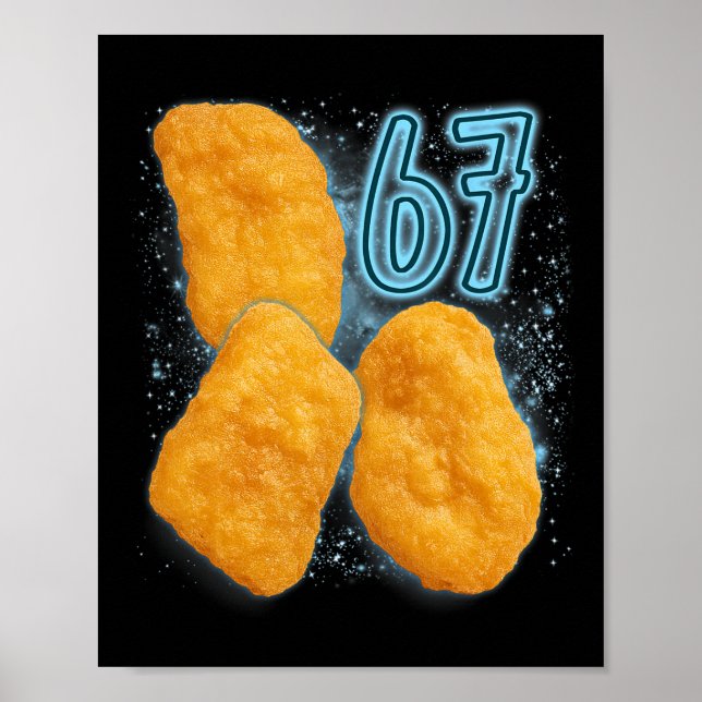 Poster Amante de Nugget de Frango 67 Meme Seis Sete Frang (Frente)