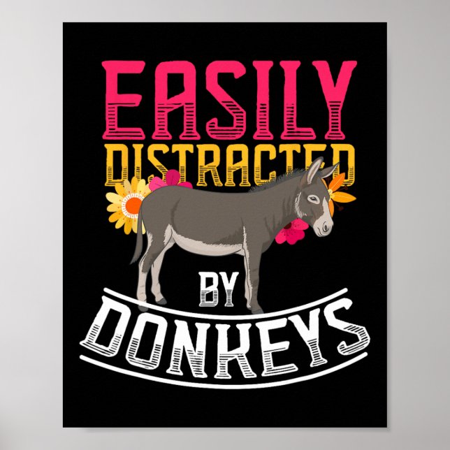 Poster Amante de os animais engraçada, dote Donkey (Frente)