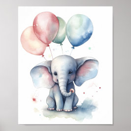 Poster Amante de os animais Watercolor Illustration Cute