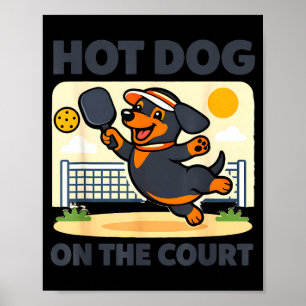 Poster Amante de pickleball cachorro-quente dachshund no