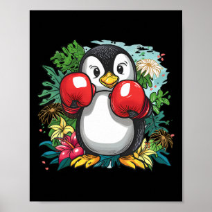 Poster Amante de Pinguim de Boxe Luvas de Boxe Kickboxing