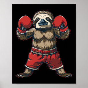 Poster Amante de Preguiça de Boxe Luvas de Boxe Kickboxin