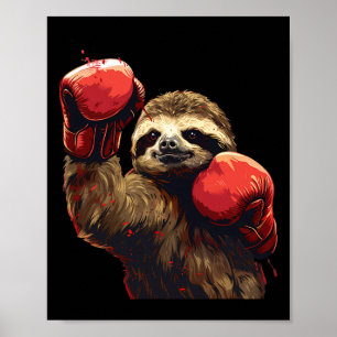 Poster Amante de Preguiça de Boxe Luvas de Boxe Kickboxin