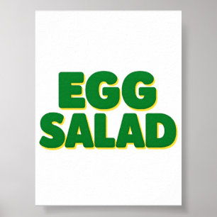 Poster Amante de Salada de Ovos Humor Divertido Comida Sa