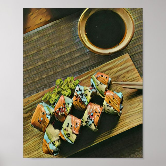 Poster Amante de sushi da comida japonesa (Frente)