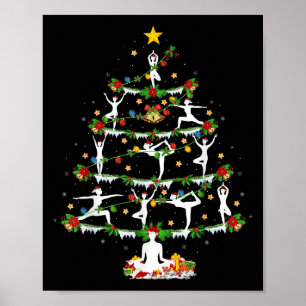 Poster Amante de Yoga Iluminação de Natal Yoga Árvore de