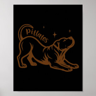 Poster Amante do cão Pitbull Pilates Alongamento Treino F