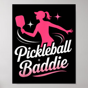 Poster Amante do esporte sassy de pickleball feminino