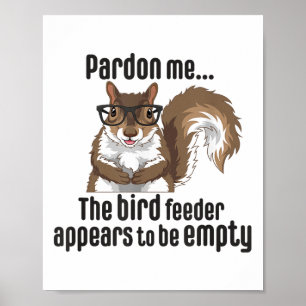 Poster Amante Esquilo Fofo Desculpe-me O Comedouro De Pás