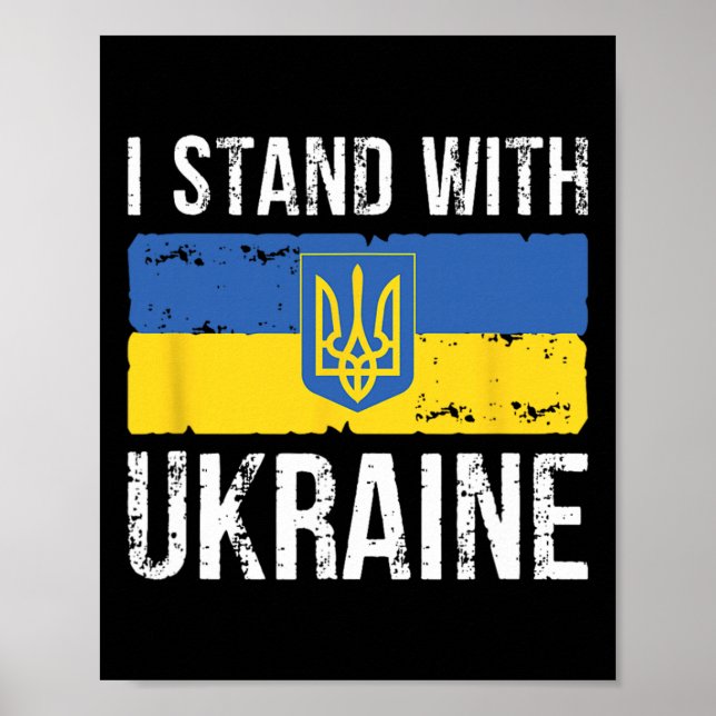 Poster Amante Ucraniano Eu Fico Com o Coração na Ucrânia  (Frente)
