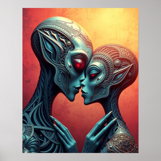Poster Amantes Alienigenas Ficção Científica (Frente)