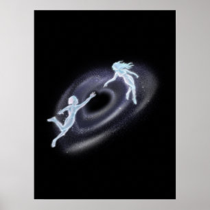 Poster Amantes Cósmicos Etéreos Coração Galáxia