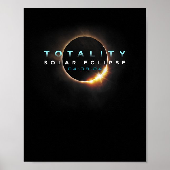 Poster Amantes da Astronomia! Total do Eclipse Solar 2024 (Frente)