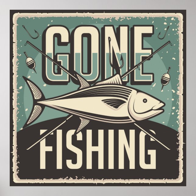 Poster amantes da pesca de retro-safra legal (Frente)