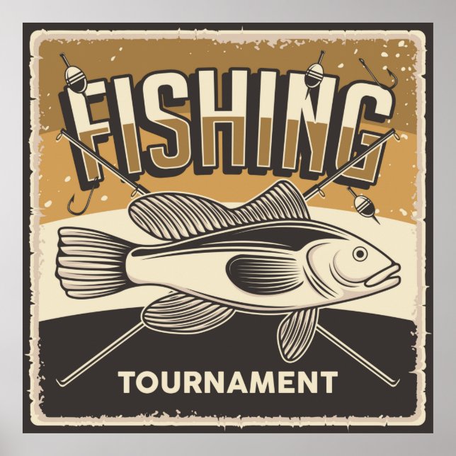 Poster amantes da pesca de retro-safra legal (Frente)