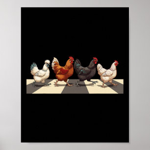 Poster Amantes de Galinhas Atravessando Estrada Paródia G