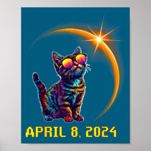 Poster Amantes de Gatos Engraçados Astronomia Eclipse Sol