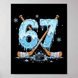 Poster Amantes de Hockey Divertidos Gotejamento 6-7 Númer