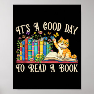 Poster Amantes de Livros de Gatos Engraçados - Um Bom Dia