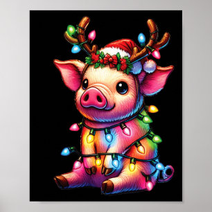 Poster Amantes de os animais fazendas Porco Vestindo Nata