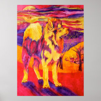 Poster Amantes de os animais Siberian Husky - Tela de imp