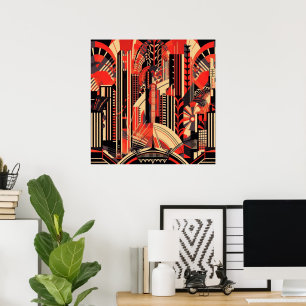 Poster Amantes do Deco de Arte Elegante
