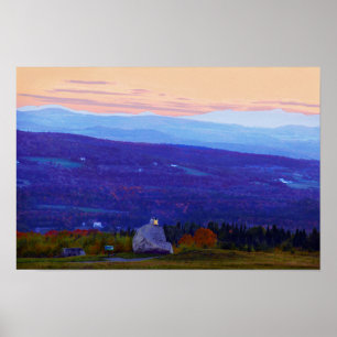 Pôster Amantes em Sentinel Rock em Sunset, Vermont