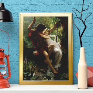 Pôster Amantes em um Swing. Primavera por Pierre Auguste 