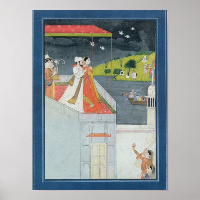 Poster Amantes em um terraço, c.1780-1800 (Frente)