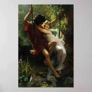 Pôster Amantes num Balanço. Primavera por Pierre Auguste 