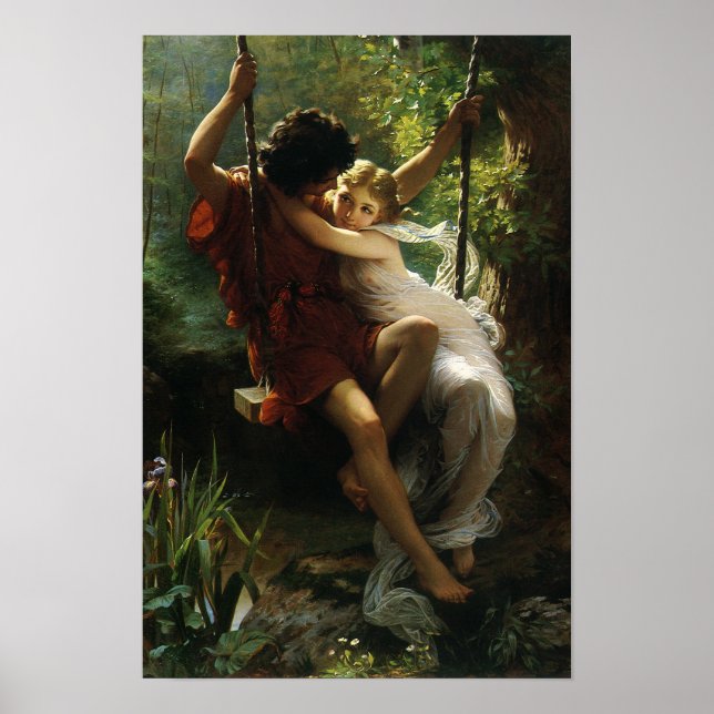 Pôster Amantes num Balanço. Primavera por Pierre Auguste  (Frente)