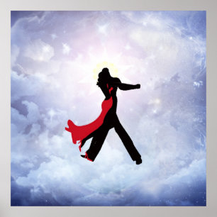 Pôster Amantes que dançam na estrela do amor