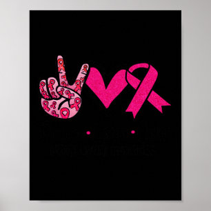 Poster Amar Cancer de fita rosa claro Sensibilização 3